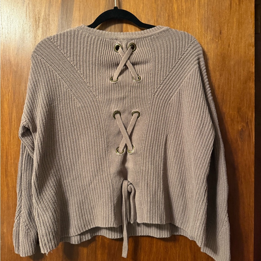 Lucky Brand Taupe Knit Sweater - Size Medium - Picture 4 of 5